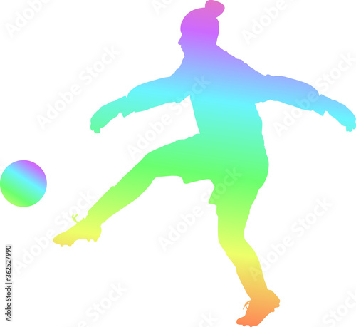 soccer goalkeeper girl hits the ball. football goalkeeper woman