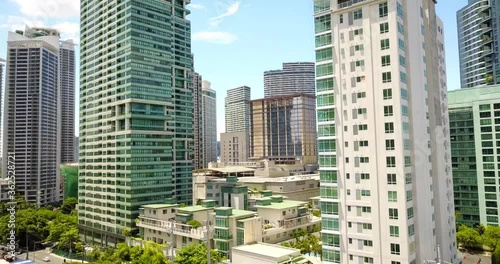 Flying between buildings in Rockwell Makati 4K photo