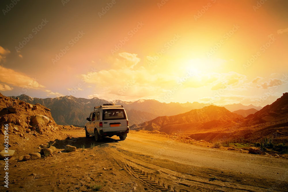 view of scenic highway in Leh Ladakh.