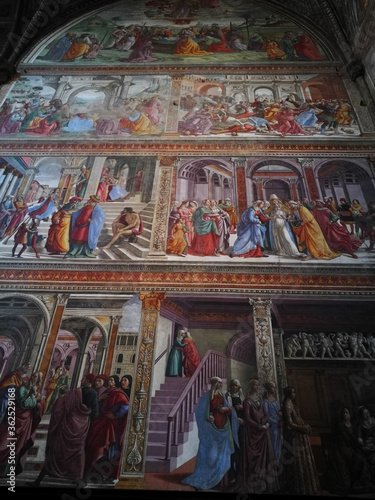 Beauty architecture. Artistic look in colours. Basilica Santa Maria Novella. Florence  Ita y.