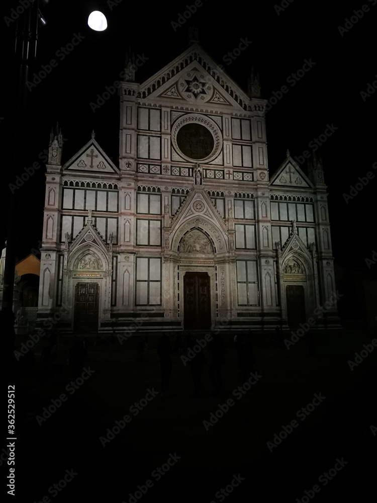 Beauty architecture. Artistic look in colours. Basilica Santa Maria Novella. Florence, Ita;y.