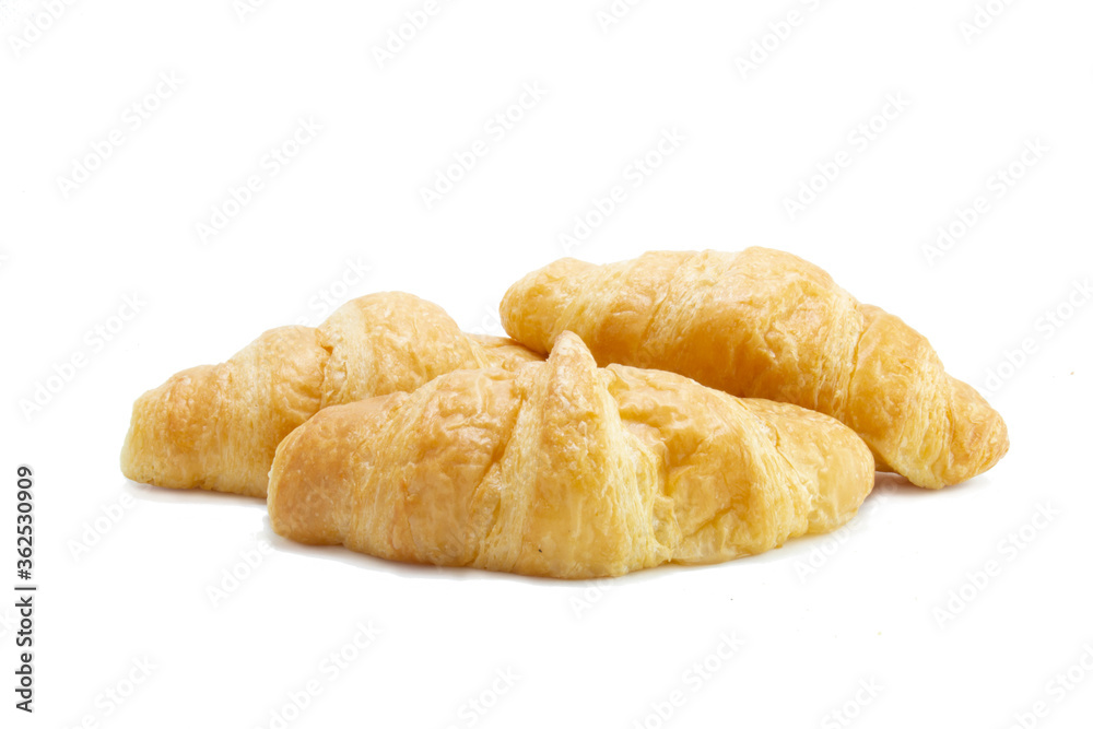 fresh croissant isolated on white background