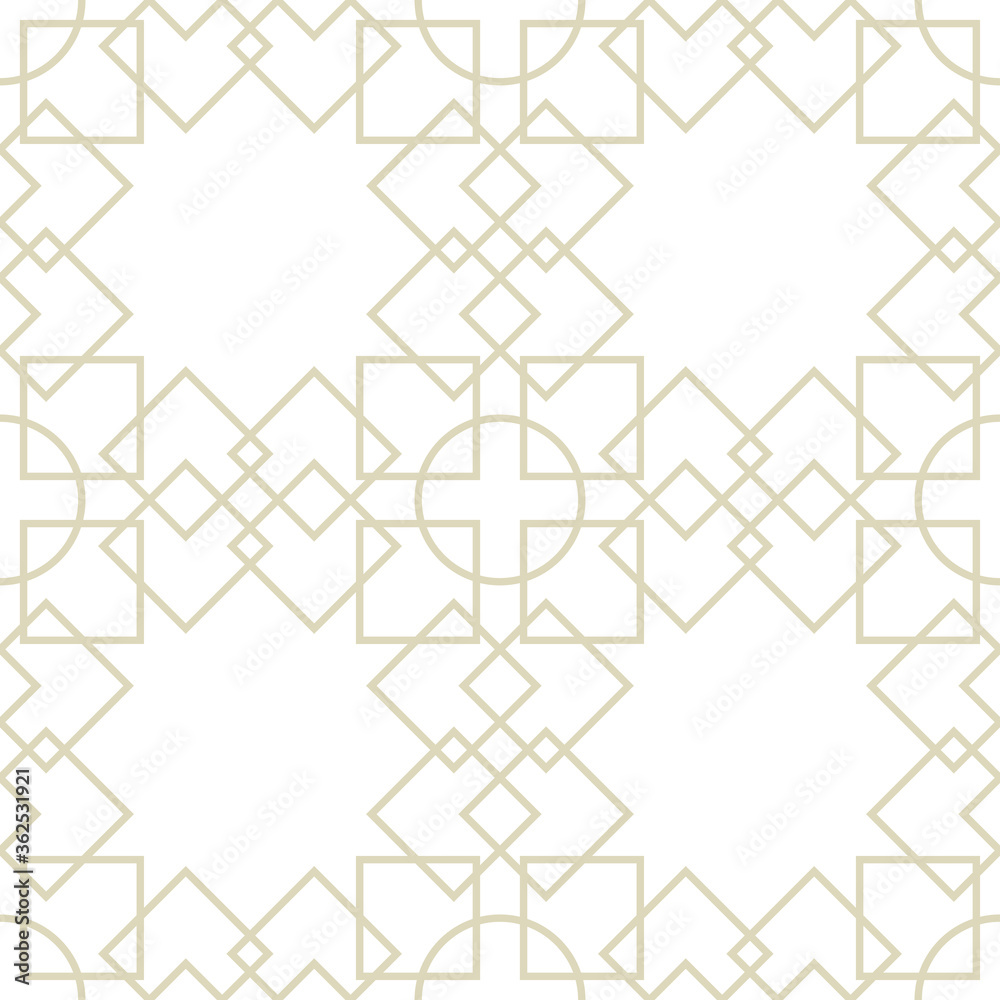 Geometric seamless pattern. Olive green ornament on white background Geometric seamless pattern. Olive green ornament on white background
