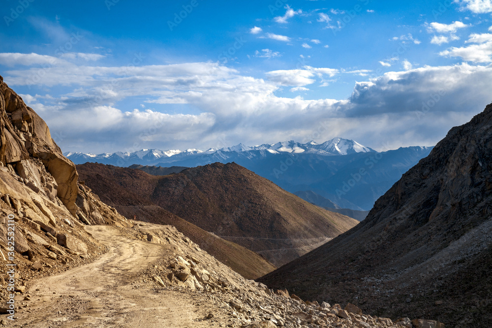 Beautiful mountains view on the way to Pangong lake, Ladakh, kashmir, India