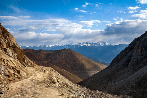 Beautiful mountains view on the way to Pangong lake, Ladakh, kashmir, India