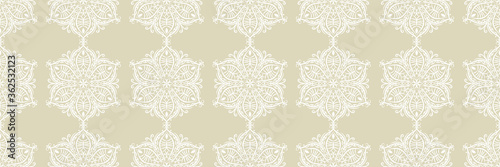 Indian seamless olive green background with white pattern