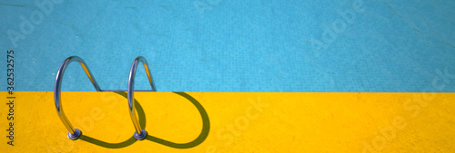 Pool in blue and yellow