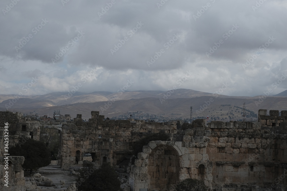 Syrian border with ancient city on foreground