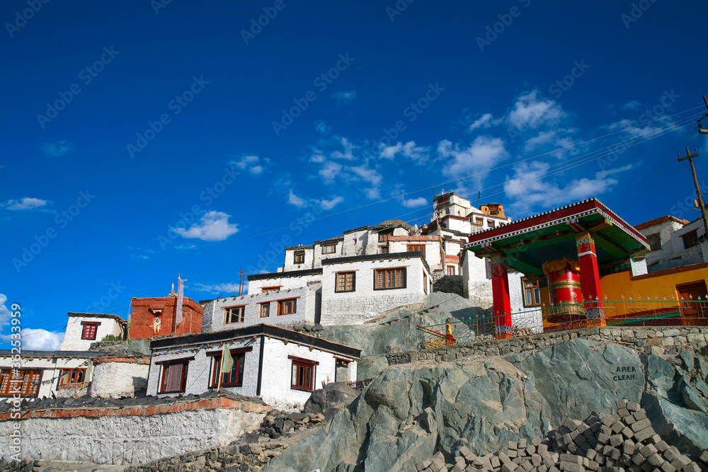 The Buddhist monastery of Diskit in Nubra valley in the Indian Himalaya. Diskit, Ladakh, India The Buddhist monastery of Diskit in Nubra valley in the Indian Himalaya. Diskit, Ladakh, India