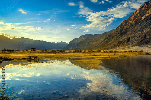 Beautiful landscape of nubra valley in Leh, Ladakh. India.