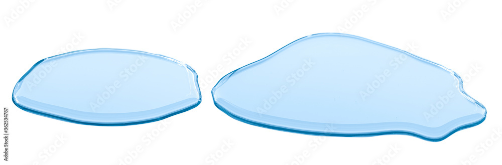 real image,spilled water drop on the floor isolated  on white background. - obrazy, fototapety, plakaty 
