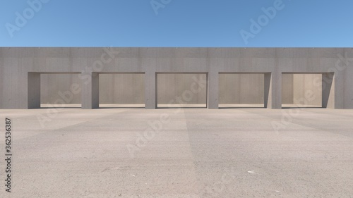 3d simple concrete square rendering image 4
