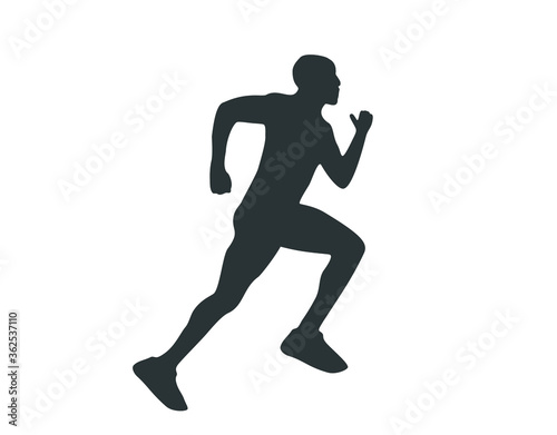 Running man. Man running vector silhouette. 