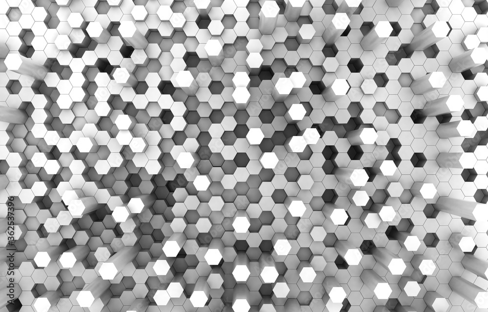 Duo tone hexagon 3D background texture. 3d rendering illustration. Futuristic abstract background. Duo tone hexagon 3D background texture. 3d rendering illustration. Futuristic abstract background.