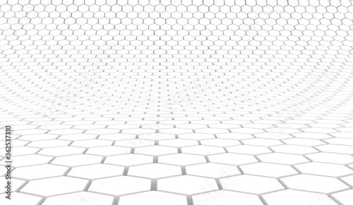 Duo tone hexagon 3D background texture. 3d rendering illustration. Futuristic abstract background.