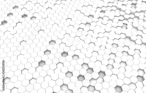 Duo tone hexagon 3D background texture. 3d rendering illustration. Futuristic abstract background.