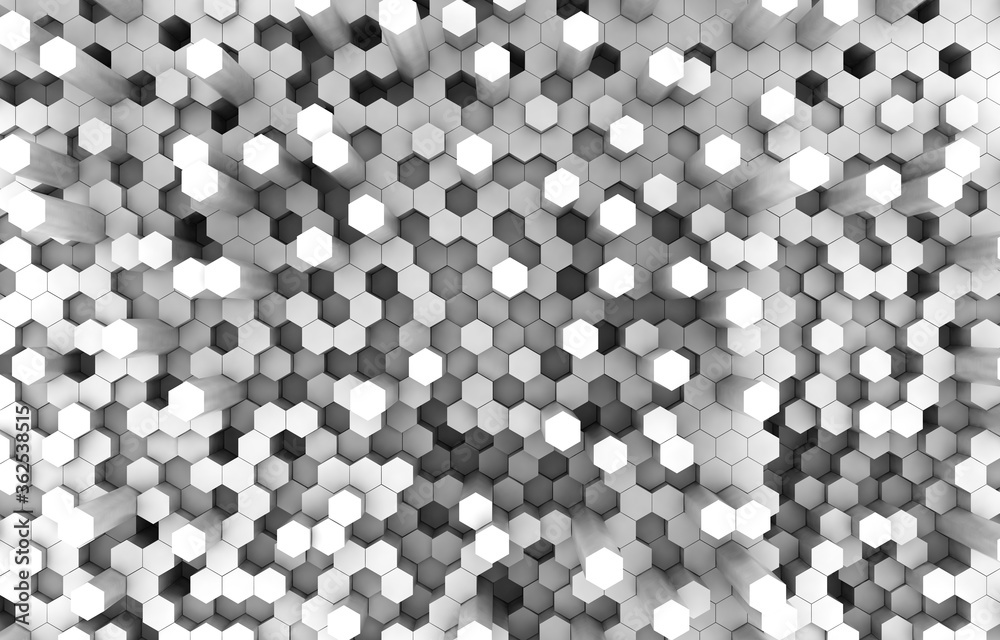 Duo tone hexagon 3D background texture. 3d rendering illustration. Futuristic abstract background. Duo tone hexagon 3D background texture. 3d rendering illustration. Futuristic abstract background.