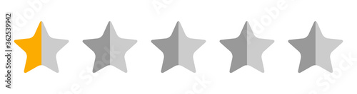 Zero and half stars, customer quality symbol, vector product rating review flat icon for hotel, restaurant etc