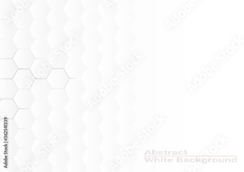 White abstract polygon background. Vector 3d hexagon paper texture.