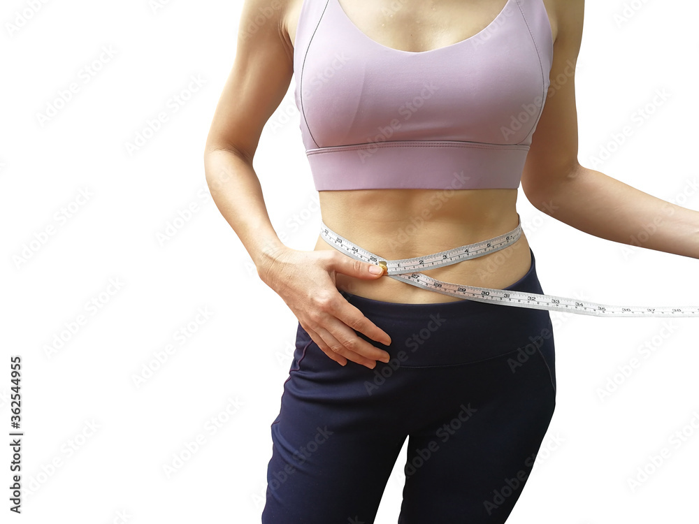 40-year-old housewife with exercise and health care. Girl in