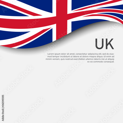 Great Britain flag on a white background. National poster of the united kingdom. Great britain state patriotic cover, banner. UK flag pattern. Vector design