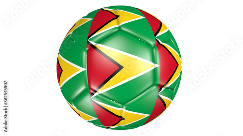Soccer ball with multiple flags of Guyana