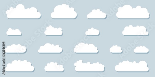 Paper clouds vector set