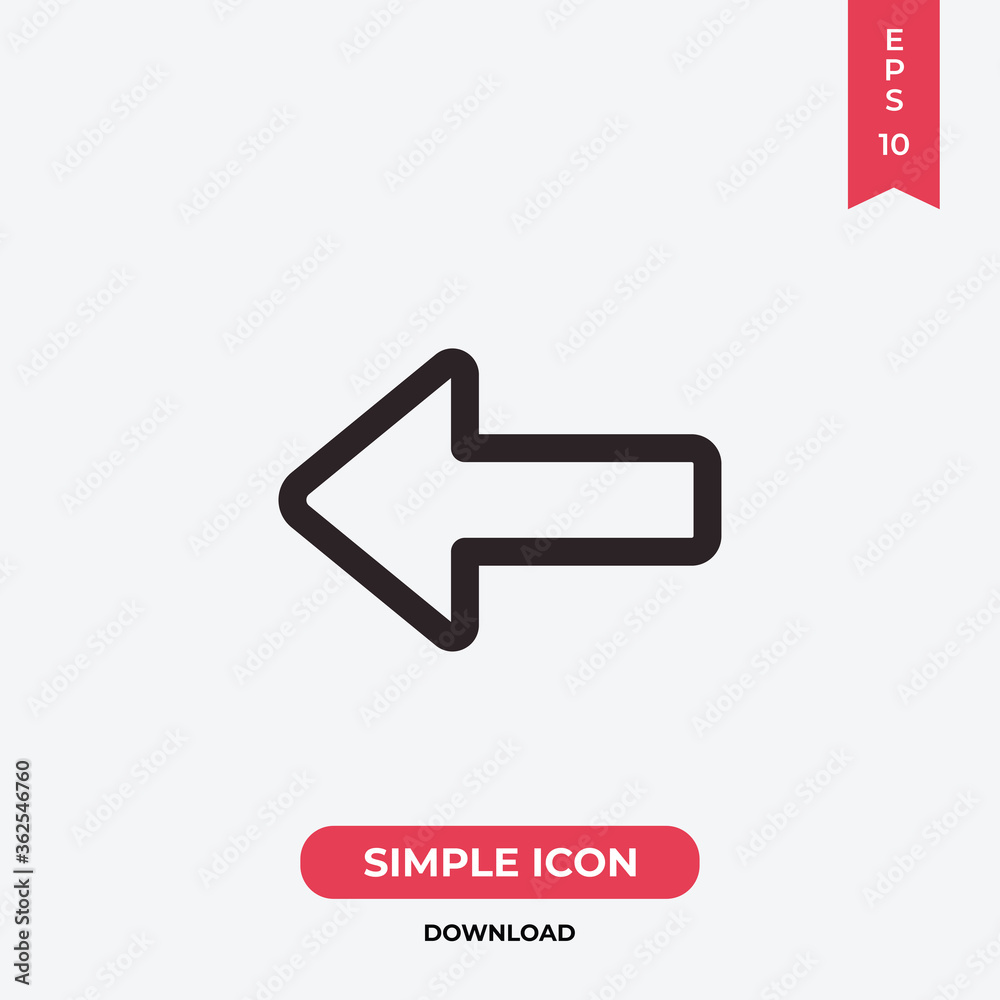 Left arrow icon vector. Arrow sign Left arrow icon vector. Arrow sign