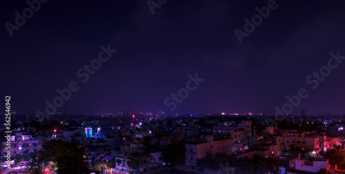 Night time skyline of city