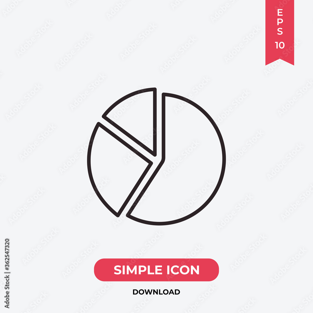 Pie chart icon vector. Diagram sign Pie chart icon vector. Diagram sign