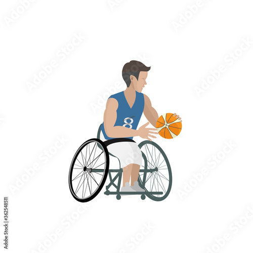 車椅子のバスケ選手
