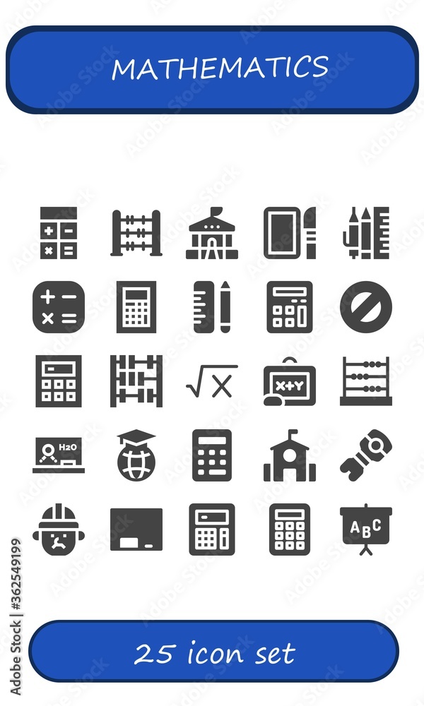mathematics icon set mathematics icon set