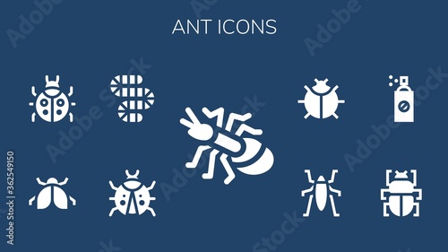 Modern Simple Set of ant Vector filled Icons