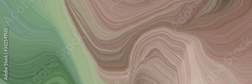 unobtrusive header with elegant smooth swirl waves background design with gray gray, dark olive green and ash gray color