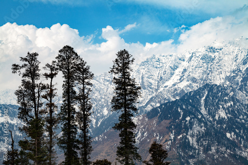 Beautiful peaks of Himalayas in Manali Valley, Near Rohtang pass, Himachal Pradesh, India. photo