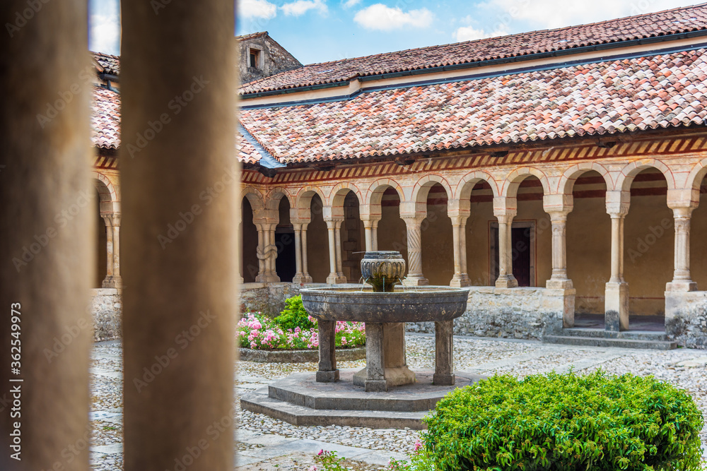 Fototapeta premium Ancient Abbey of Follina. Immersion in the cloister and in history. Treviso