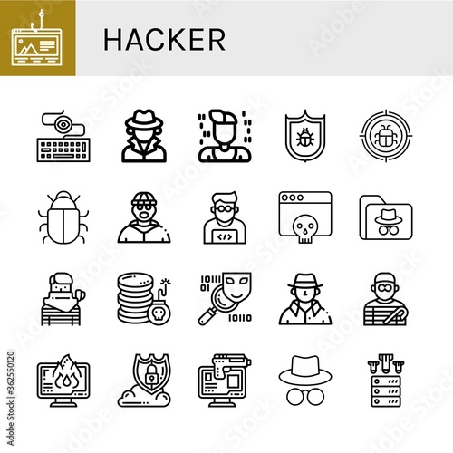 hacker icon set