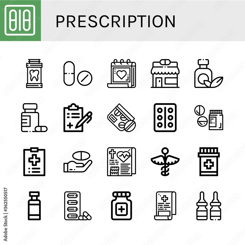 Fototapeta premium prescription simple icons set
