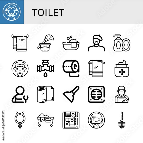 toilet icon set
