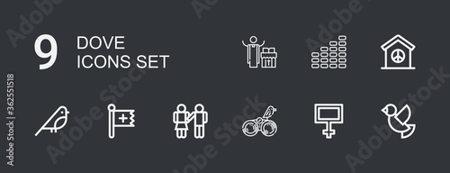 Editable 9 dove icons for web and mobile