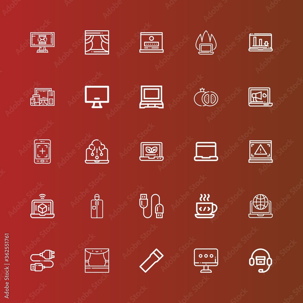 Editable 25 portable icons for web and mobile