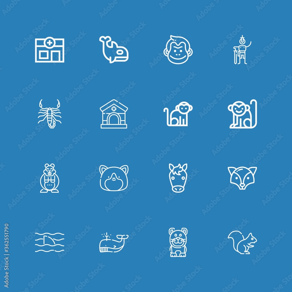 Editable 16 tail icons for web and mobile
