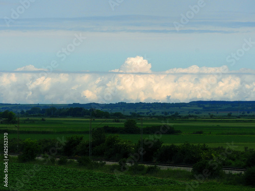 landscape with clouds that touch ground