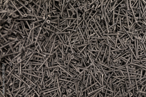 pile of screws close up, hardware store