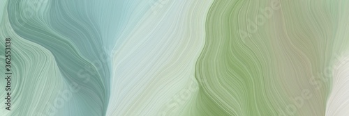 inconspicuous elegant smooth swirl waves background design with dark sea green, dark gray and light gray color