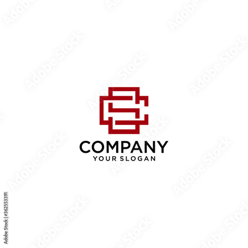 Initial logo design cs and sc. Monochrome monogram, minimal linear creative symbol. Universal elegant vector sign design. Premium business logo. Graphic alphabet symbol for company business identity