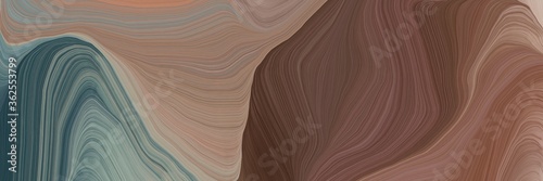 unobtrusive header with elegant smooth swirl waves background design with pastel brown, dark slate gray and dark gray color