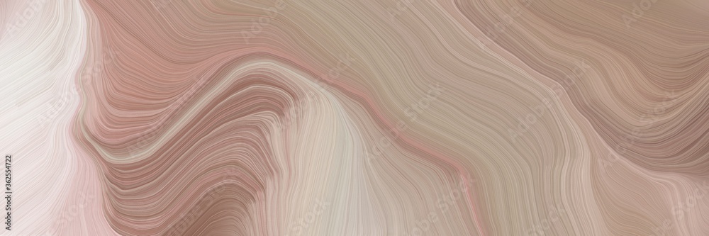 inconspicuous banner with colorful modern waves background design with rosy brown, antique white and pastel gray color