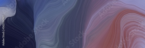 Obraz na płótnie unobtrusive header with elegant modern curvy waves background design with dim gray, light slate gray and very dark blue color w salonie