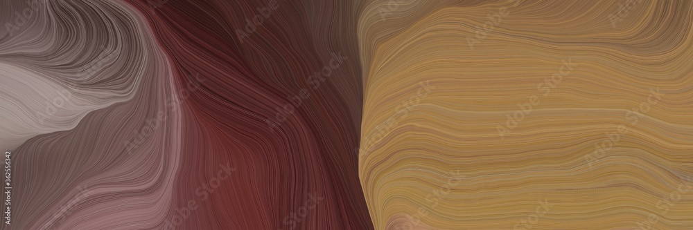 inconspicuous header with elegant modern soft curvy waves background design with pastel brown, very dark pink and old mauve color